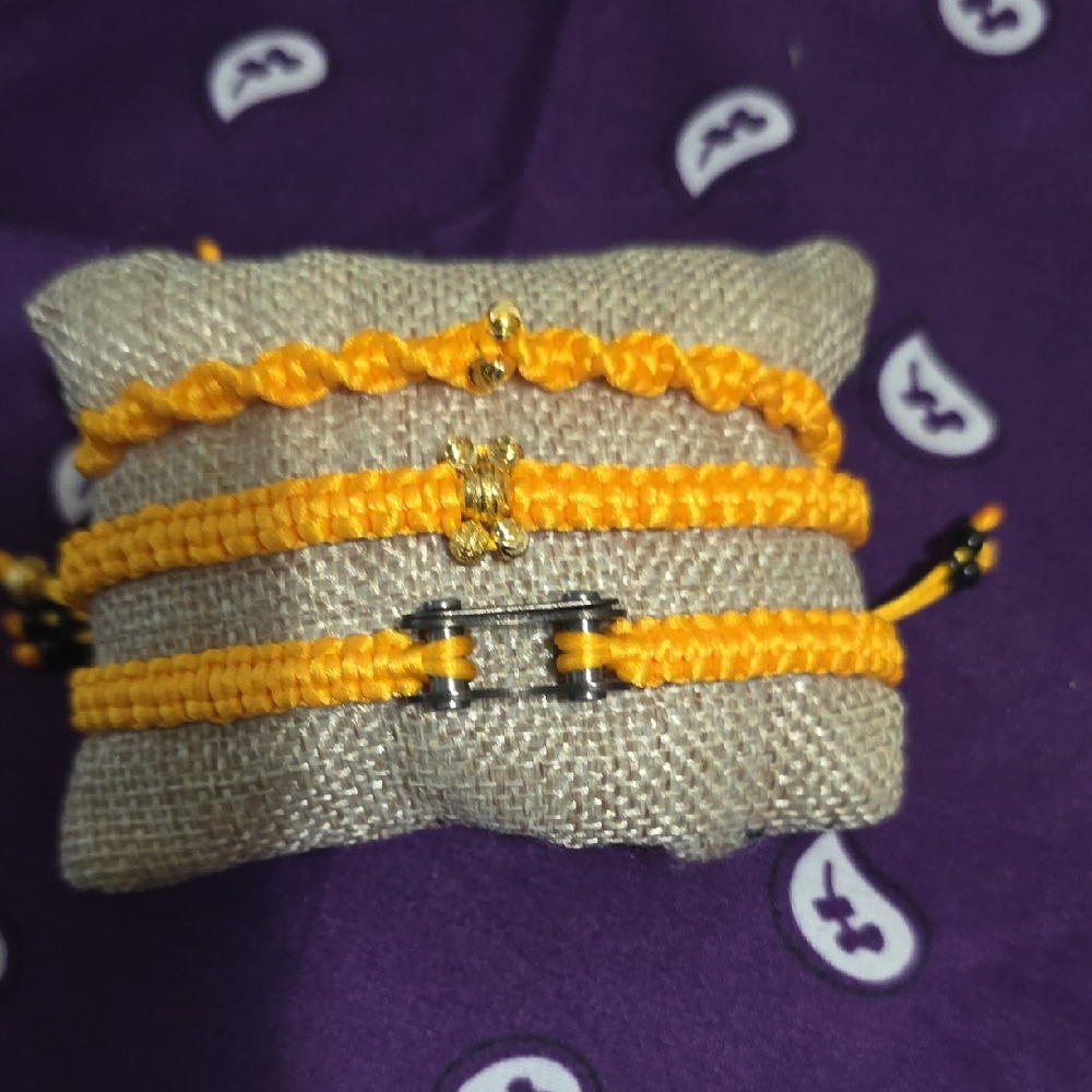 Handmade Yellow Macrame Bracelet Set